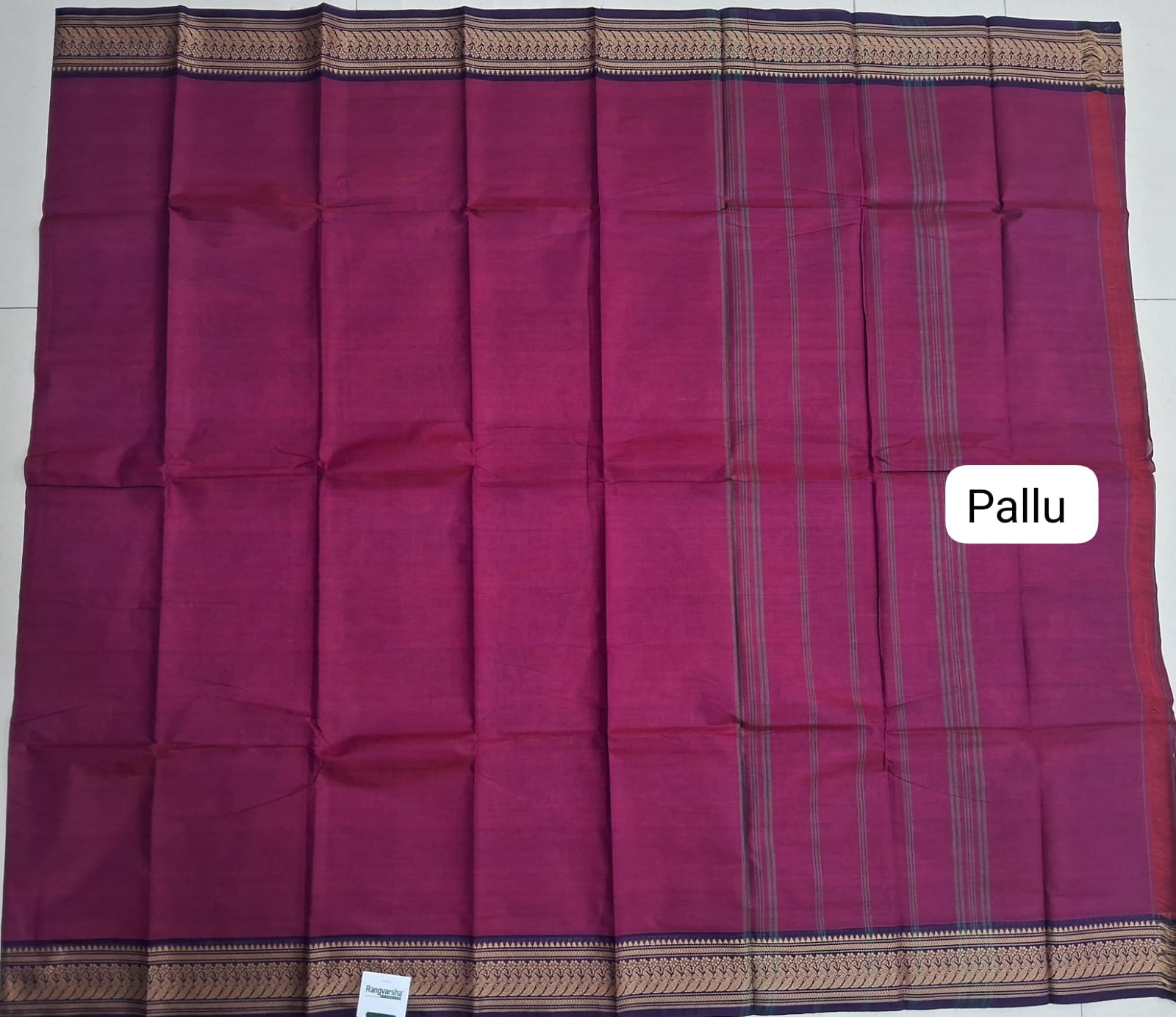 Maroon Kanchi cotton saree pallu