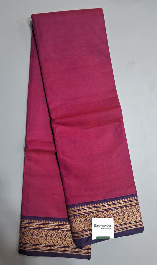 Maroon Kanchi cotton saree