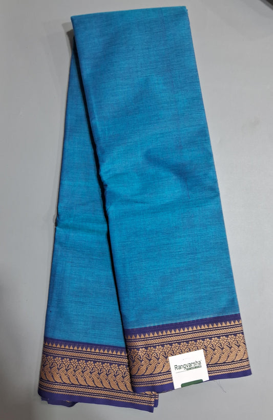 Caribbean Blue Kanchi cotton saree