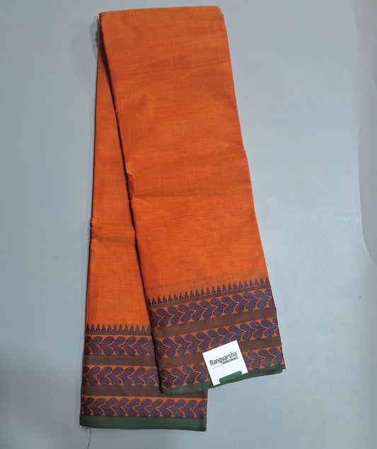 Mustard Yellow Kanchi Cotton Saree