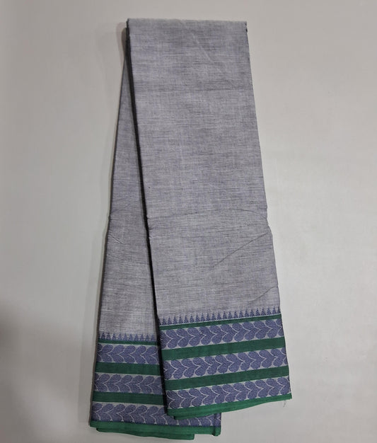 Metal Grey Kanchi Cotton Saree