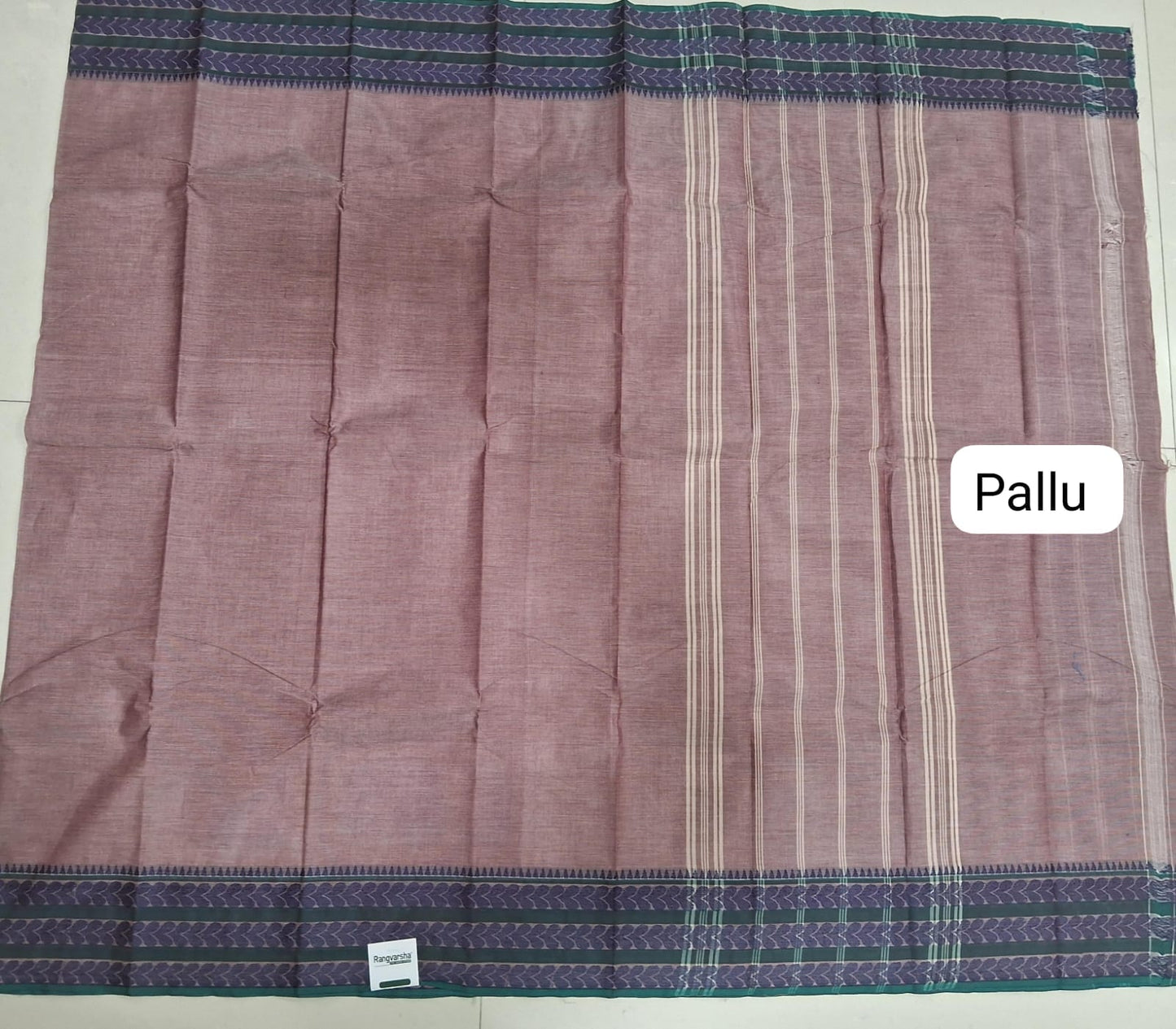 Taupe Brown Kanchi Cotton Saree pallu