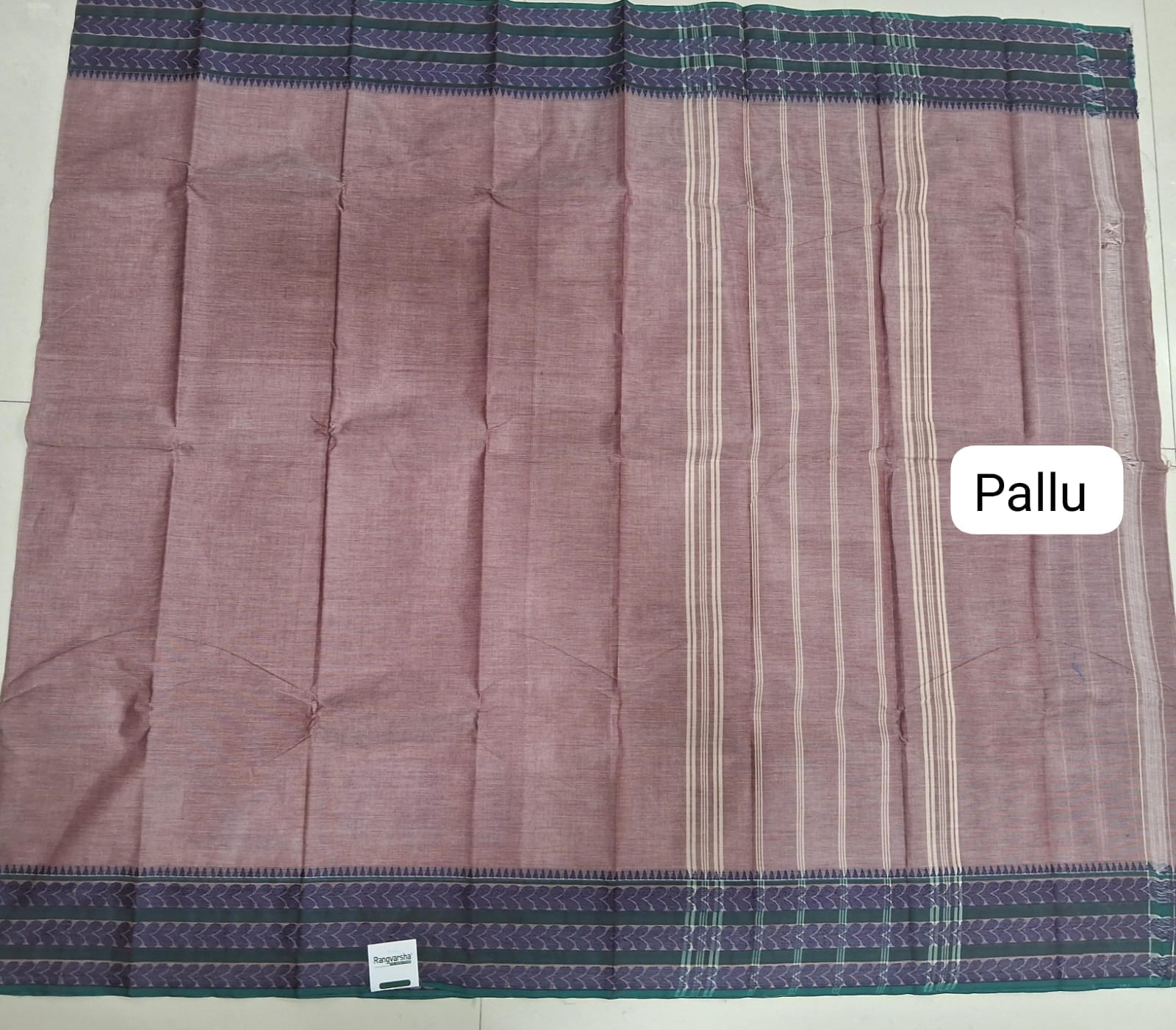 Taupe Brown Kanchi Cotton Saree pallu