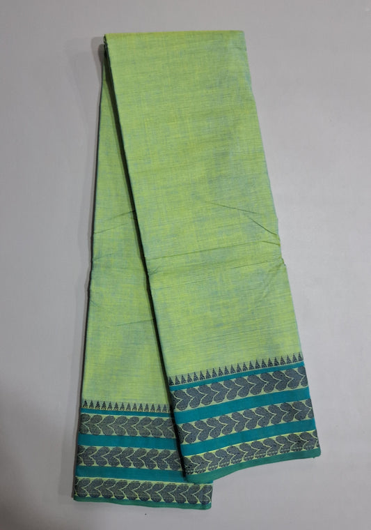 Light Mint Blue Kanchi Cotton Saree