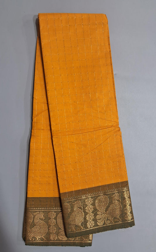 Mango Yellow Kanchi Cotton Saree