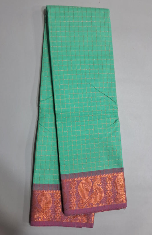 Marine Blue Kanchi Cotton Saree 