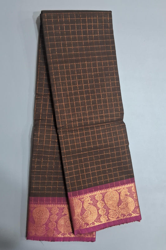 Walnut Brown Kanchi Cotton Saree