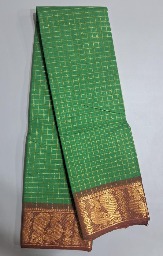 Green Kanchi Cotton Saree 