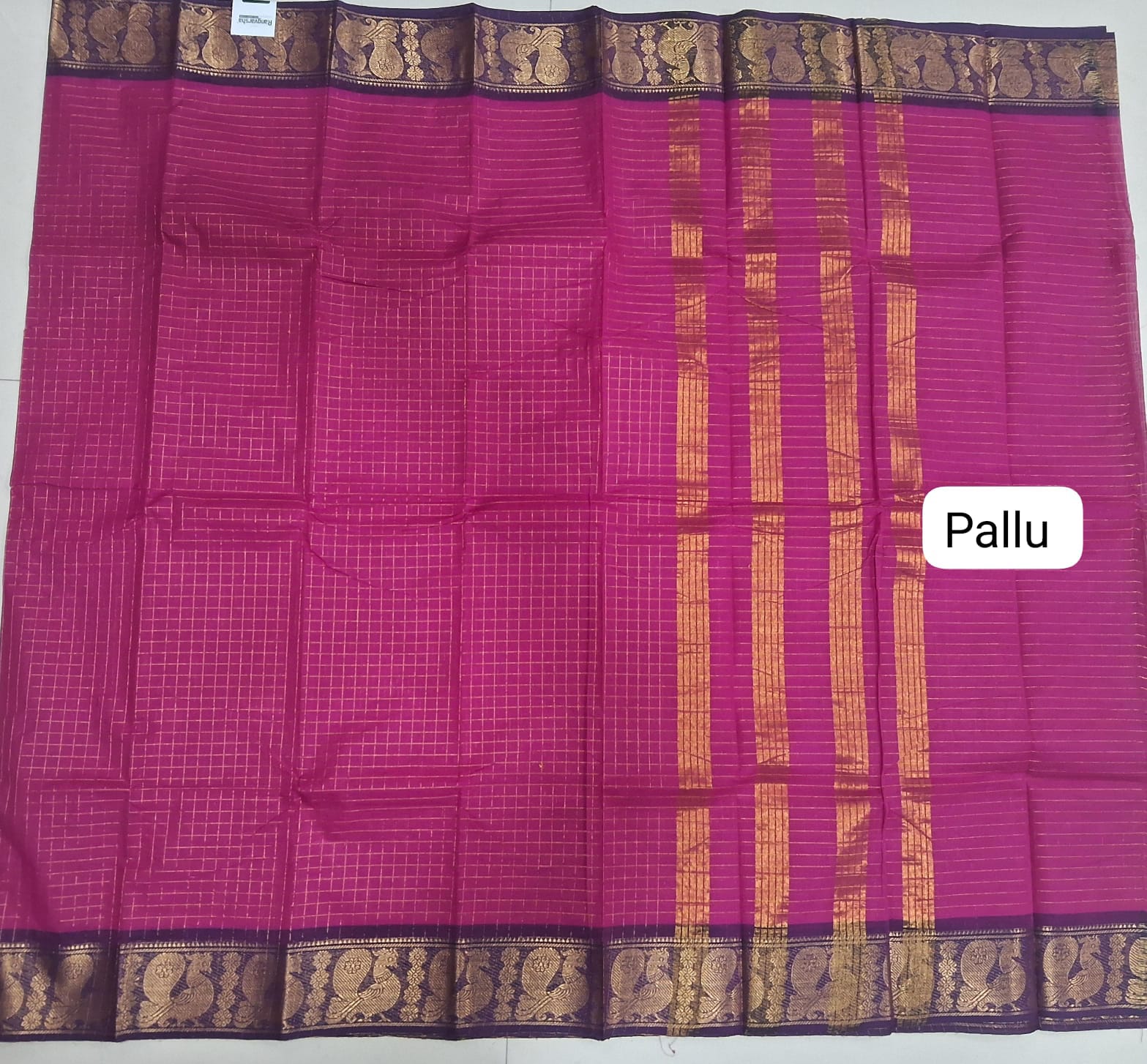 Pink Kanchi Cotton Saree pallu