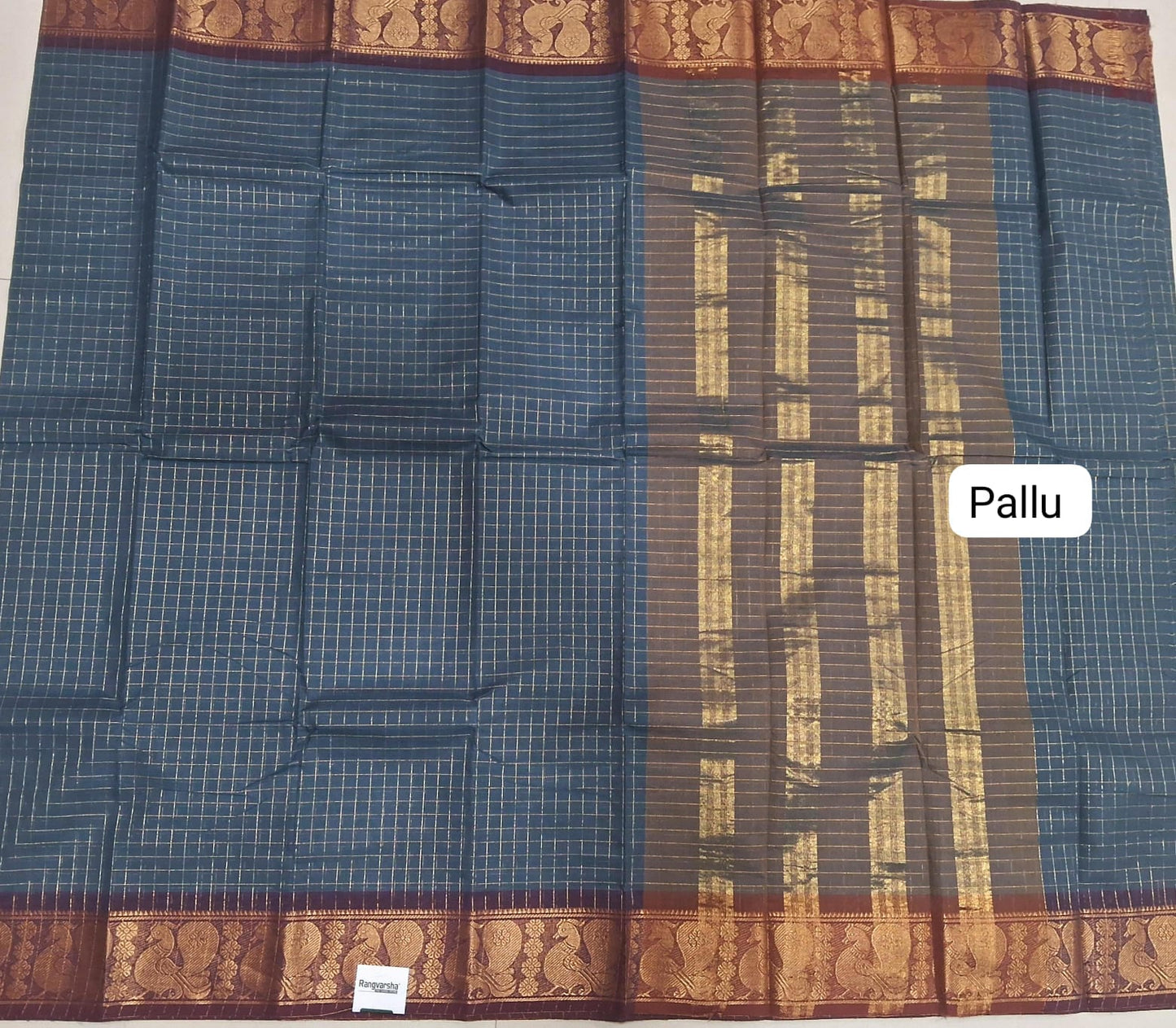 Grey Kanchi Cotton Saree pallu