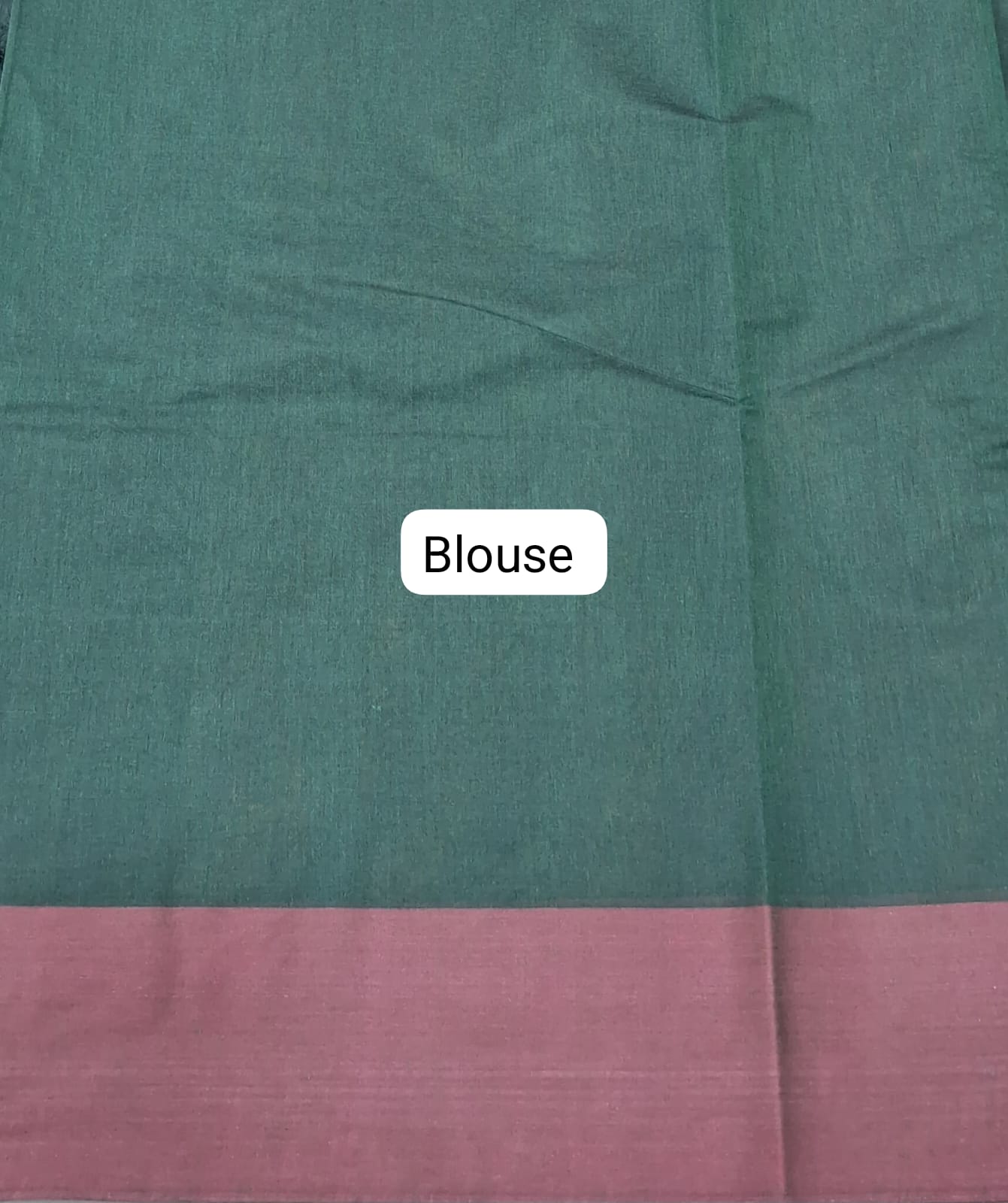 Bottle Green Korvai Kanchi Cotton Saree blouse