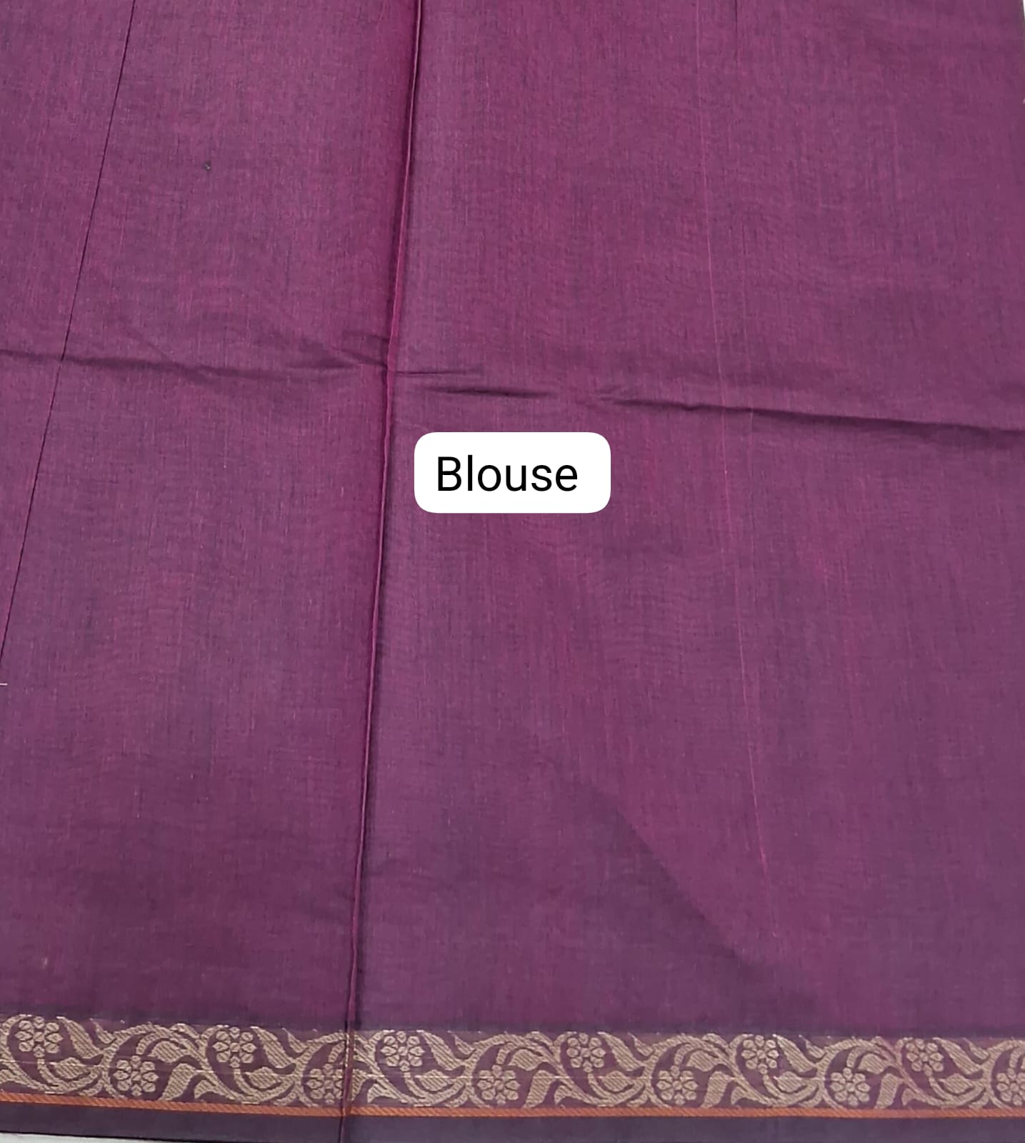 Deep Purple Korvai Kanchi Cotton Saree blouse