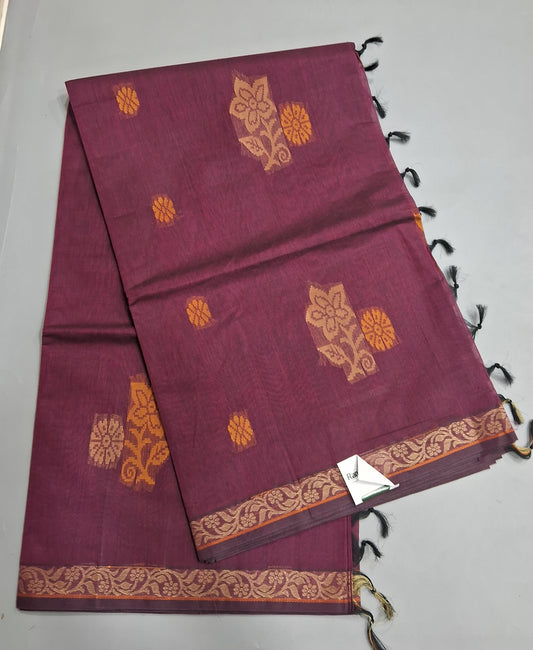 Deep Purple Korvai Kanchi Cotton Saree