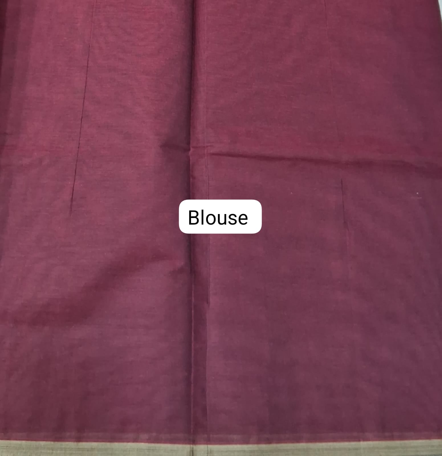 Maroon Kanchi Cotton Saree blouse