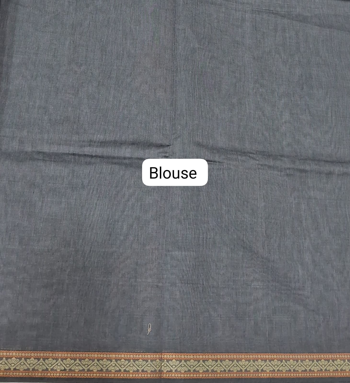 Elephant Grey Kanchi Cotton Saree blouse