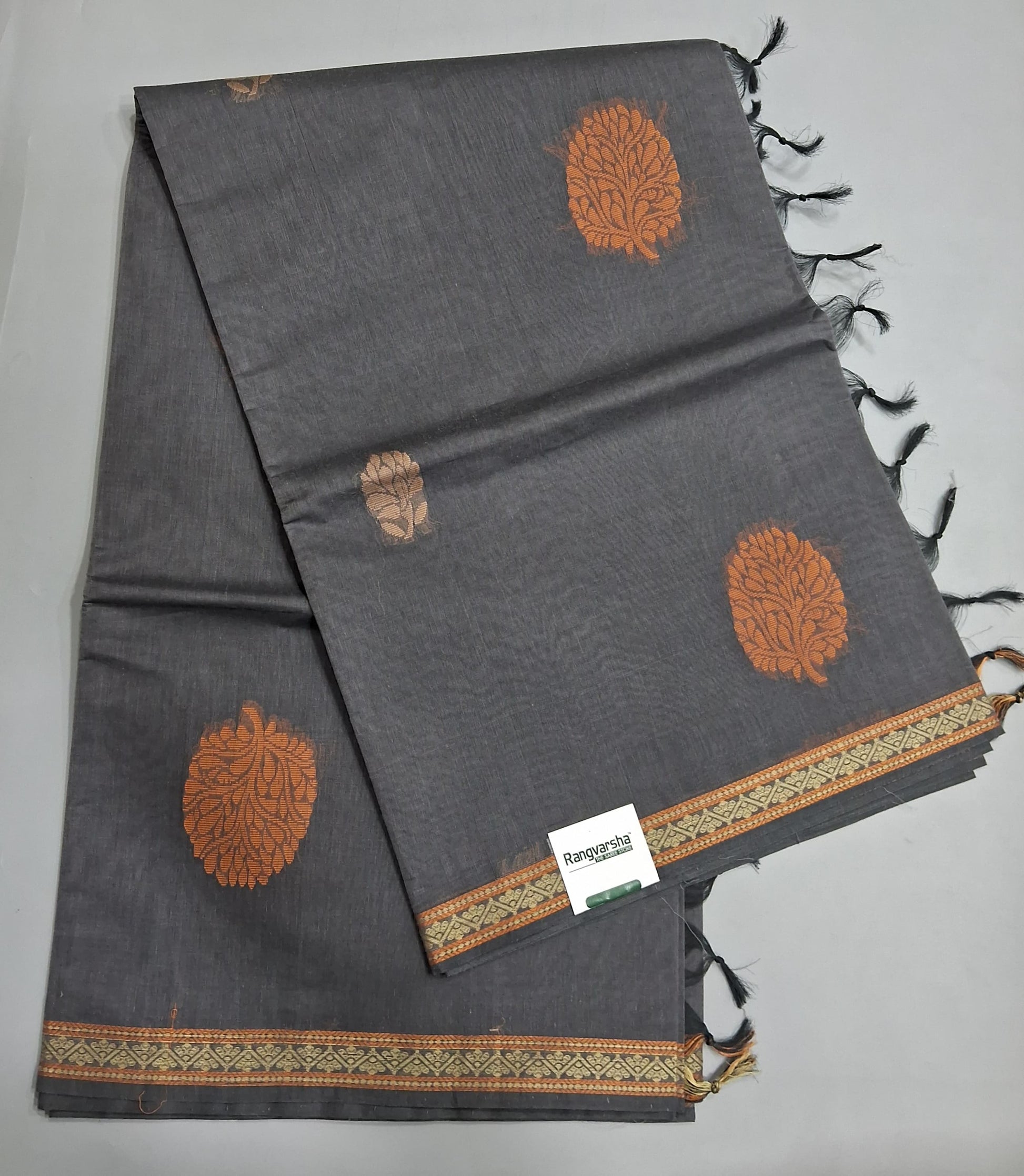 Elephant Grey Kanchi Cotton Saree