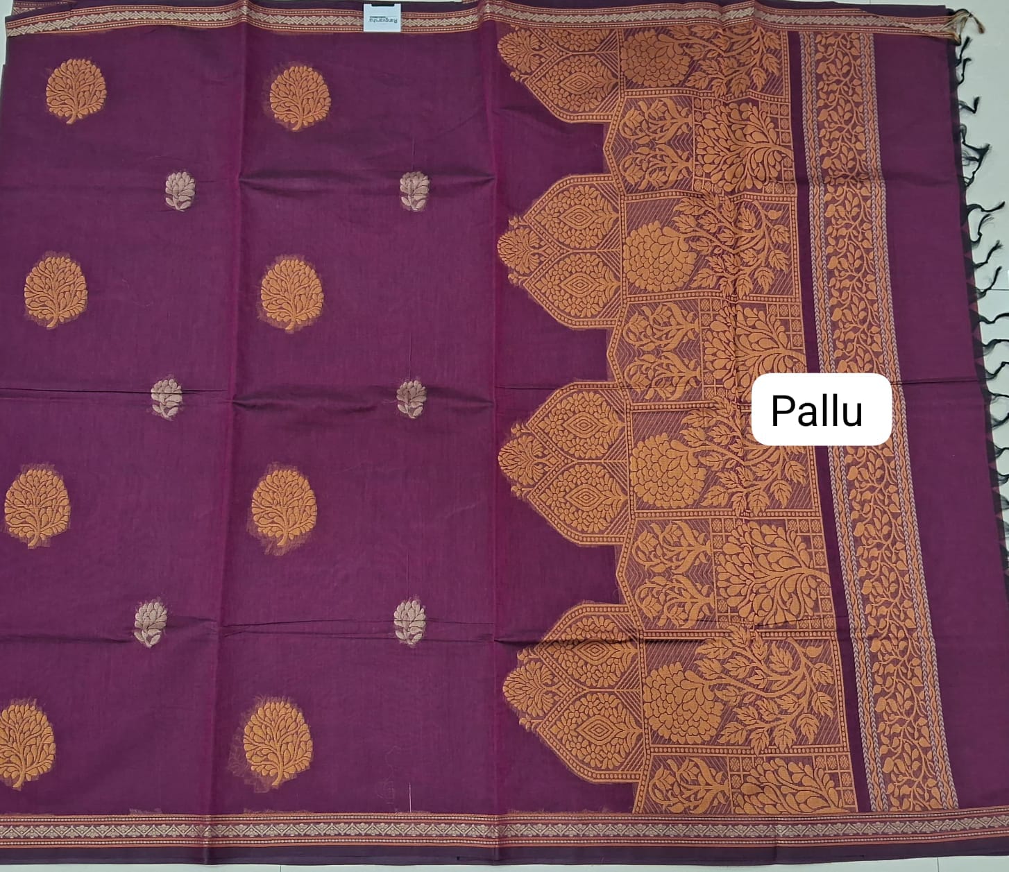 Deep Purple Kanchi Cotton Saree pallu