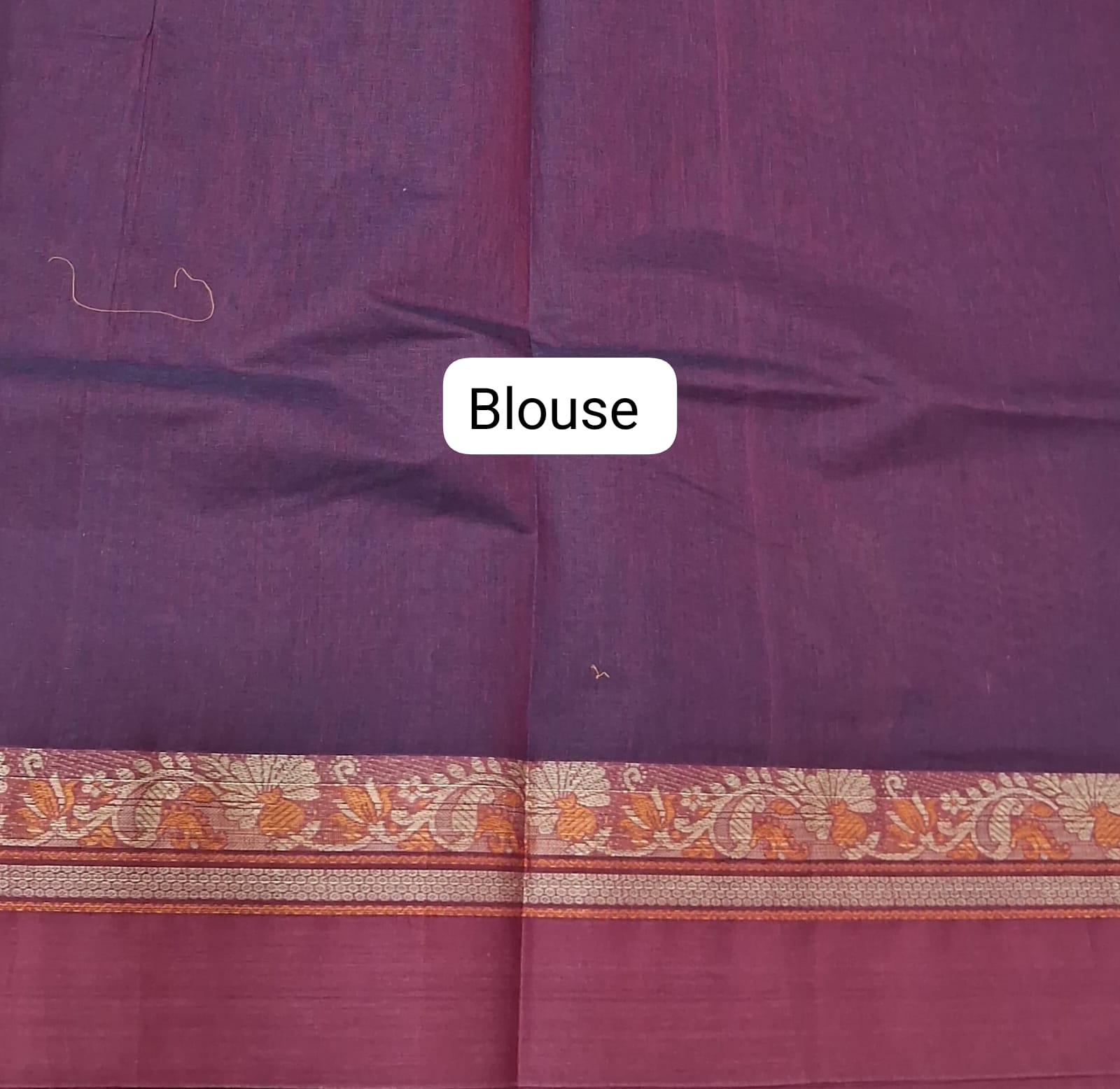 Deep Purple Korvai Kanchi Cotton Saree blouse