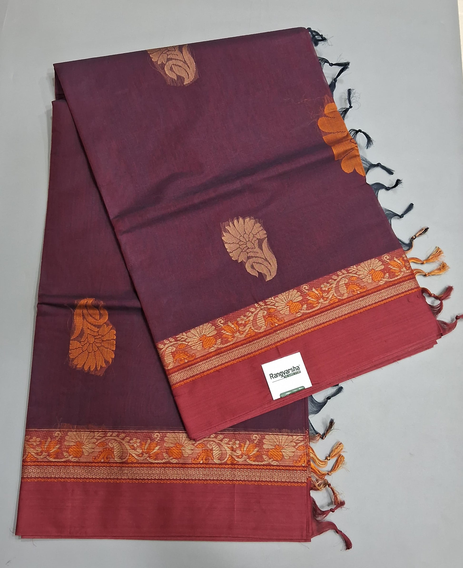 Deep Purple Korvai Kanchi Cotton Saree