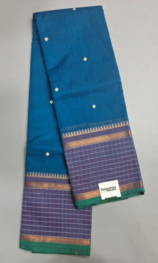 Blue Kanchi Cotton Saree 