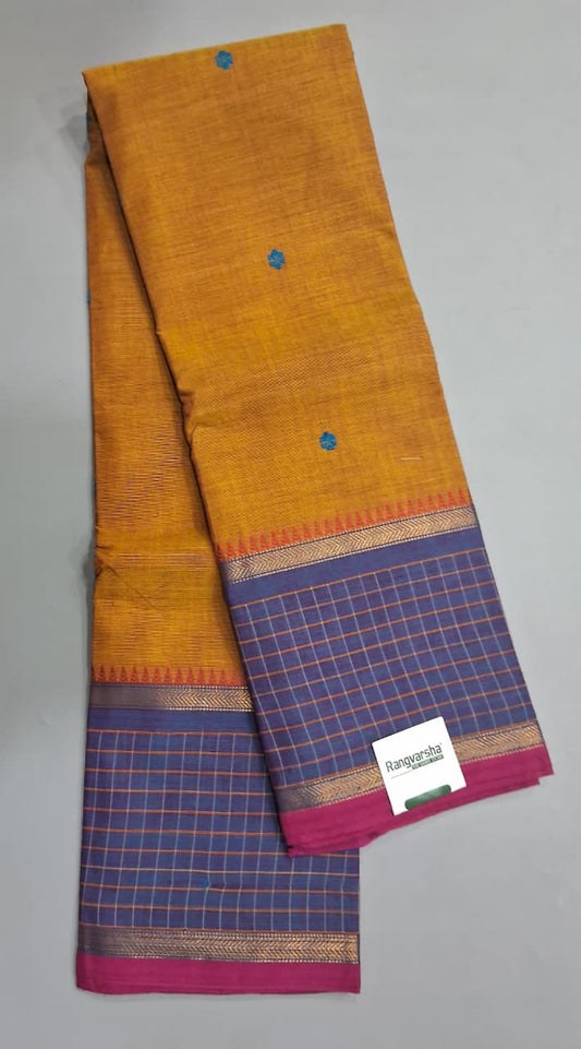 Mango Yellow Kanchi Cotton Saree