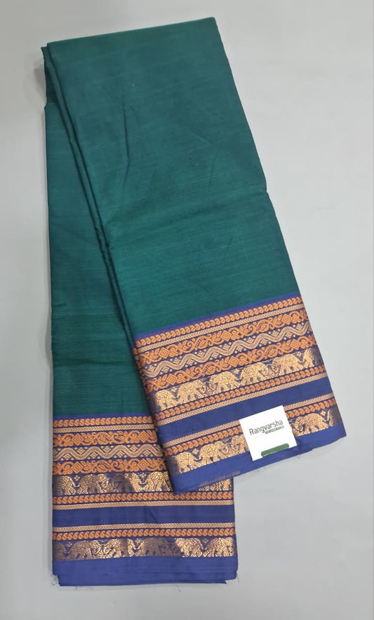 Bottle Green Kanchi Cotton Saree
