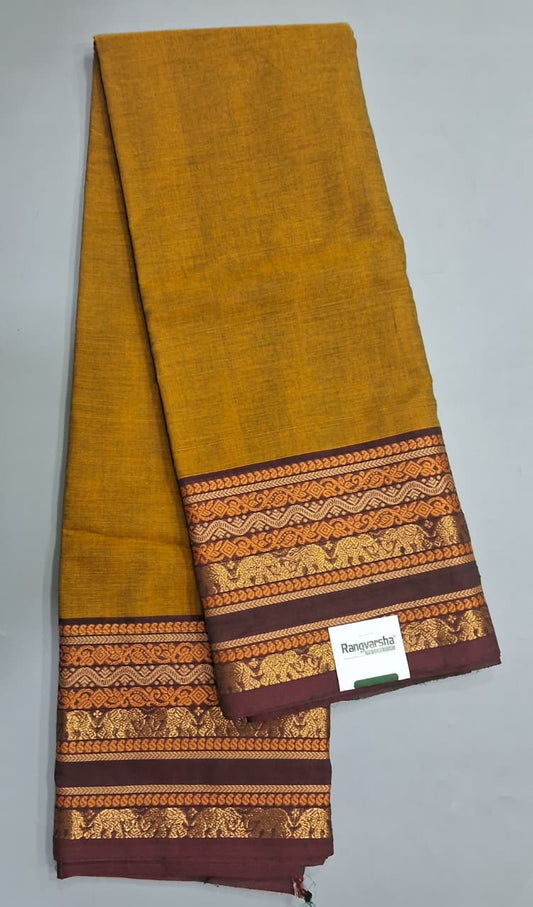 Mehandi Green Kanchi Cotton Saree