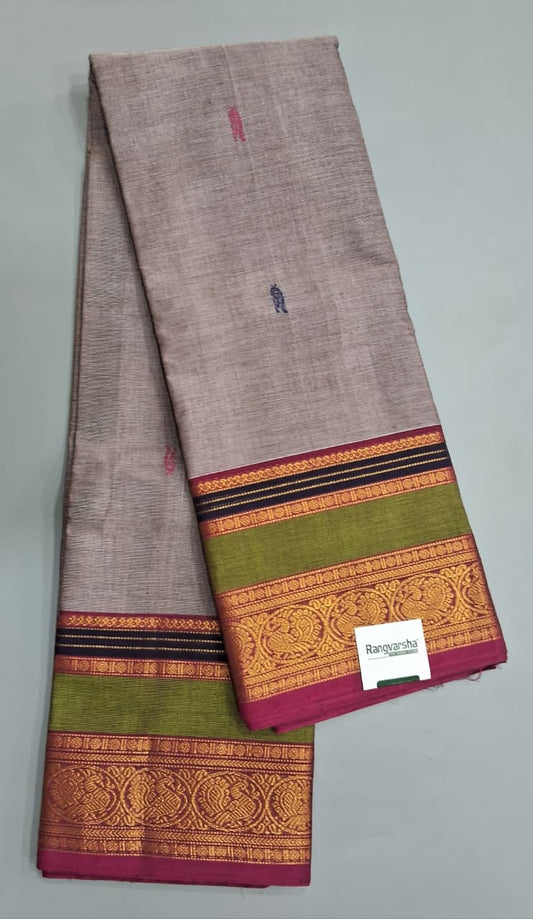 Elephant Grey Kanchi Cotton Saree