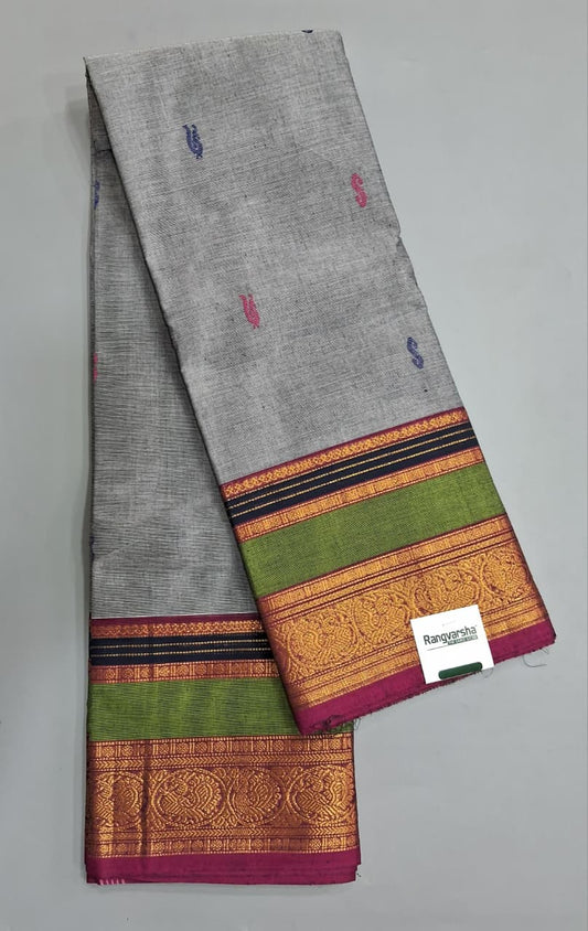 Light Grey Kanchi Cotton Saree