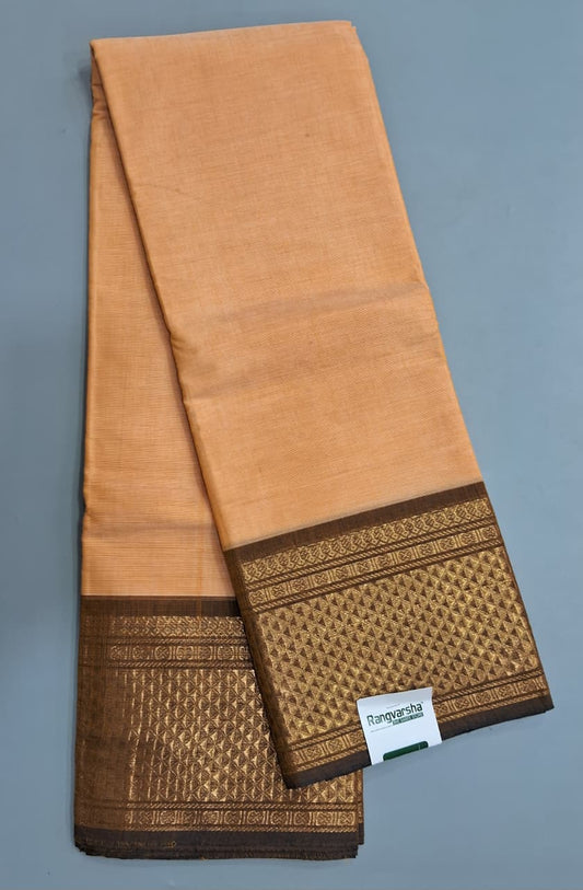 Peach Kanchi Cotton Saree
