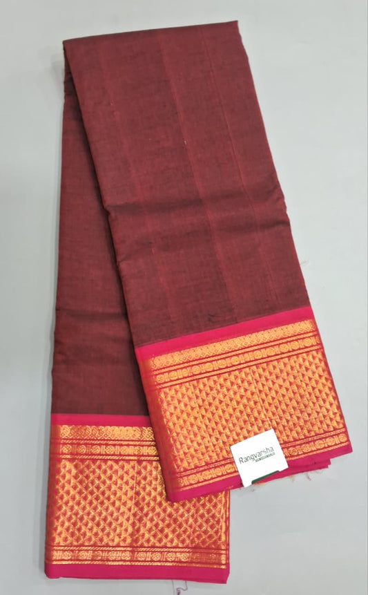 Brown Kanchi Cotton Saree