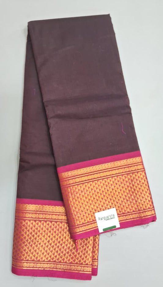 Dark Navy Blue Kanchi Cotton Saree