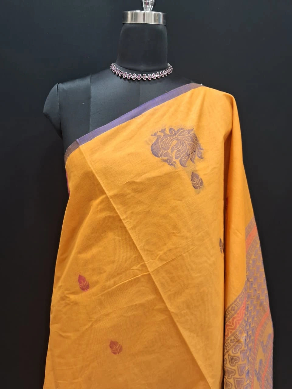 Sunlit Mango Kanchi Cotton Saree 1
