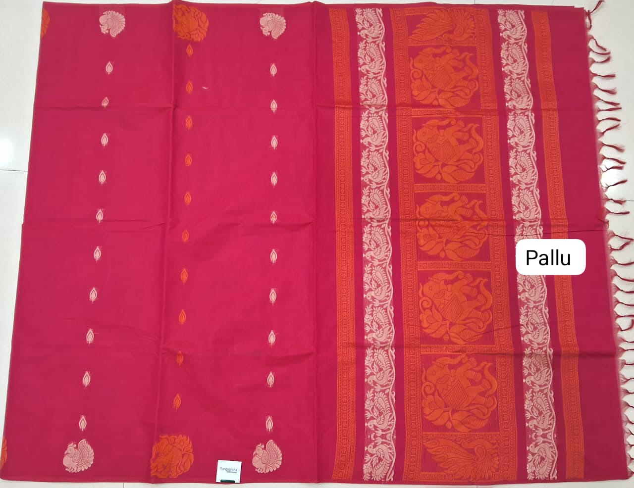 Pink Kanchi Cotton Saree pallu