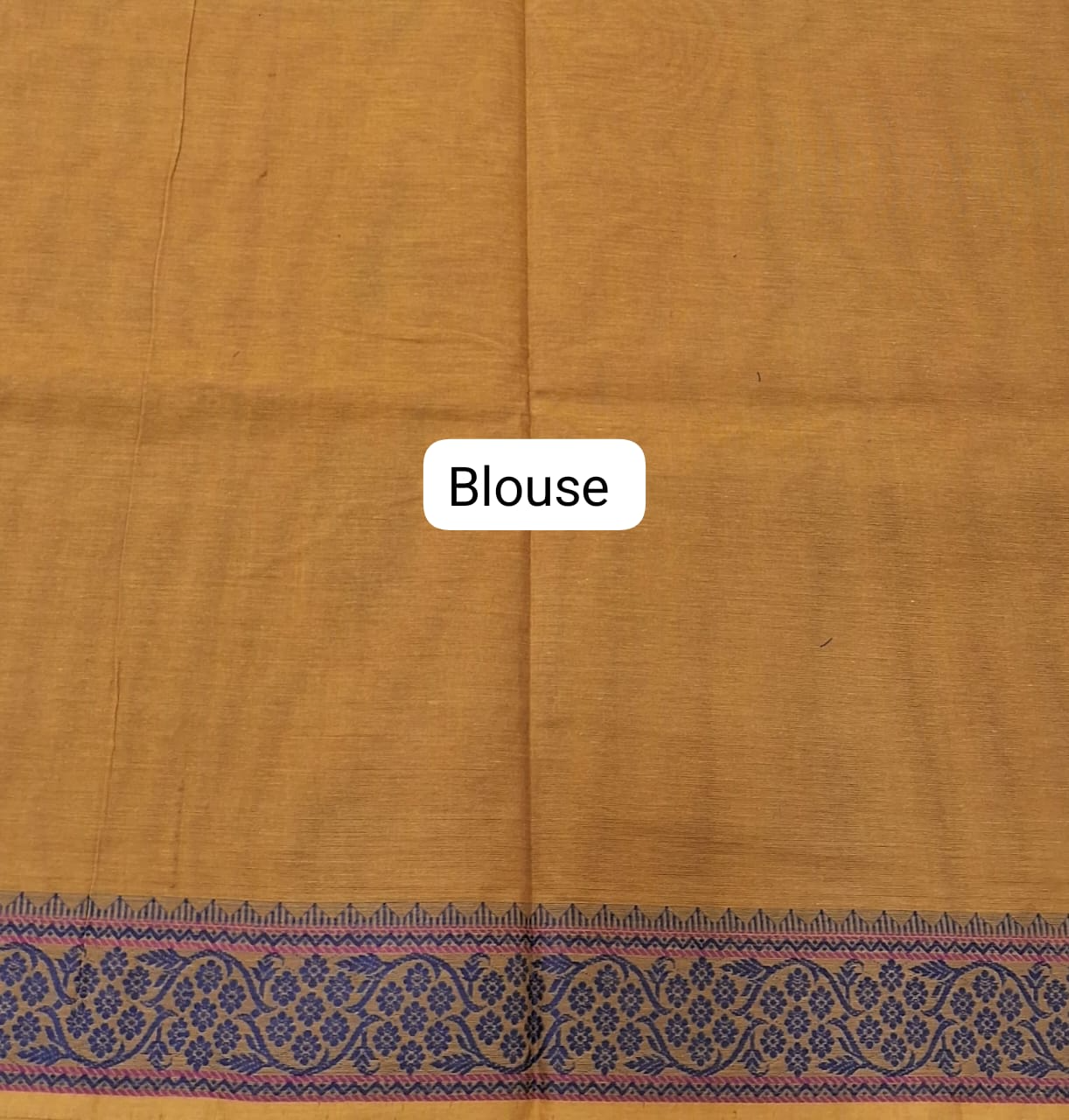 Mustard Yellow Kanchi Cotton Saree blouse