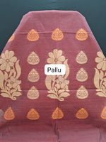 Dark Brown Kanchi Cotton Saree pallu