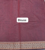 Dark Brown Kanchi Cotton Saree blouse