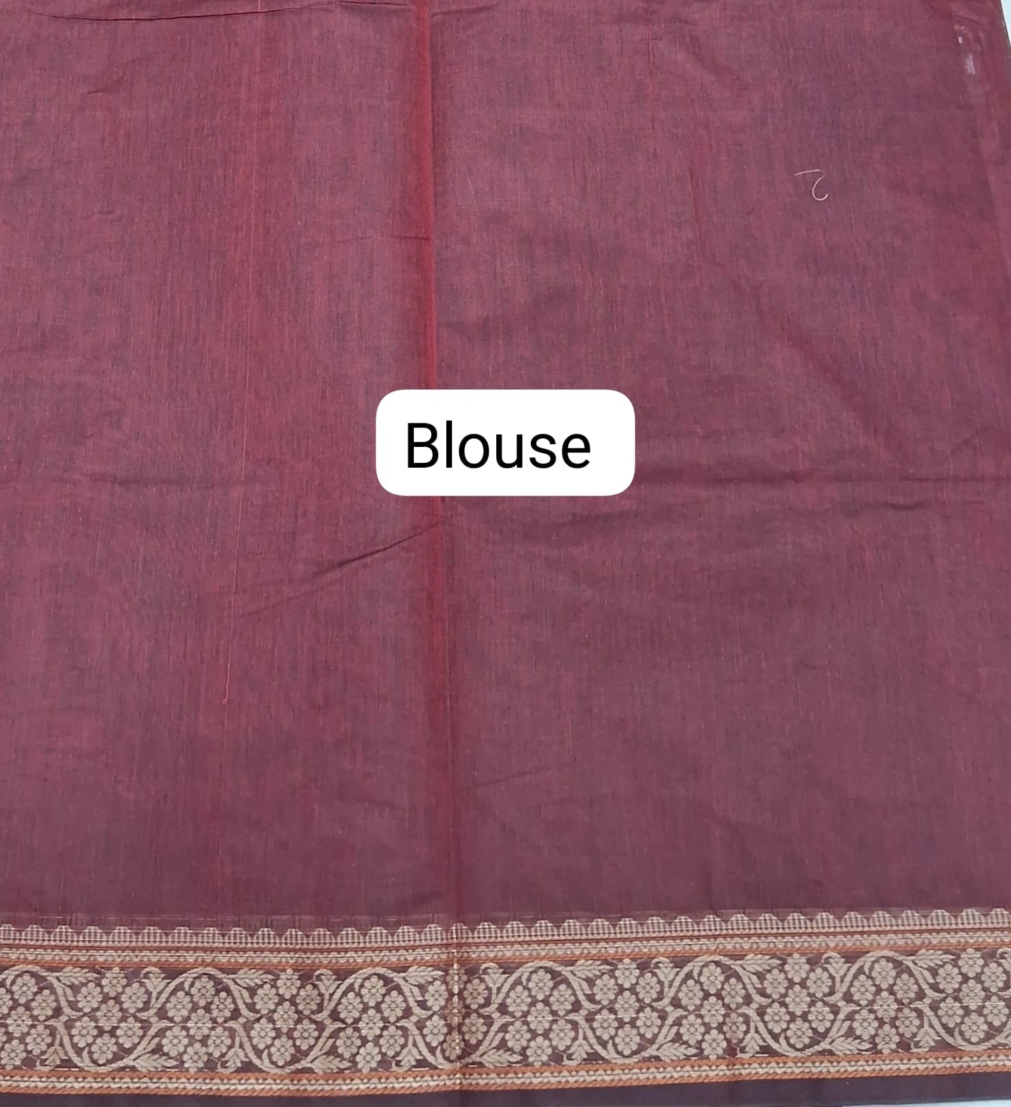 Dark Brown Kanchi Cotton Saree blouse