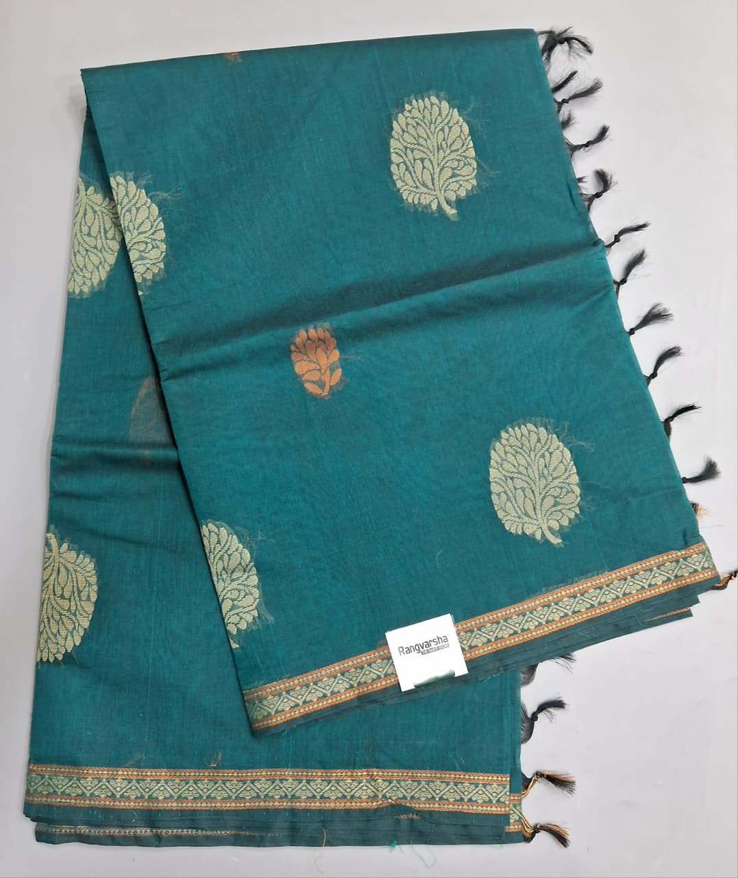Teal Blue Kanchi Cotton Saree
