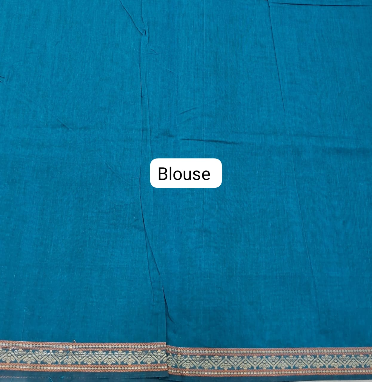Caribbean Blue Kanchi Cotton Saree blouse
