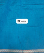 Elegant Caribbean Blue Kanchi Cotton Saree blouse