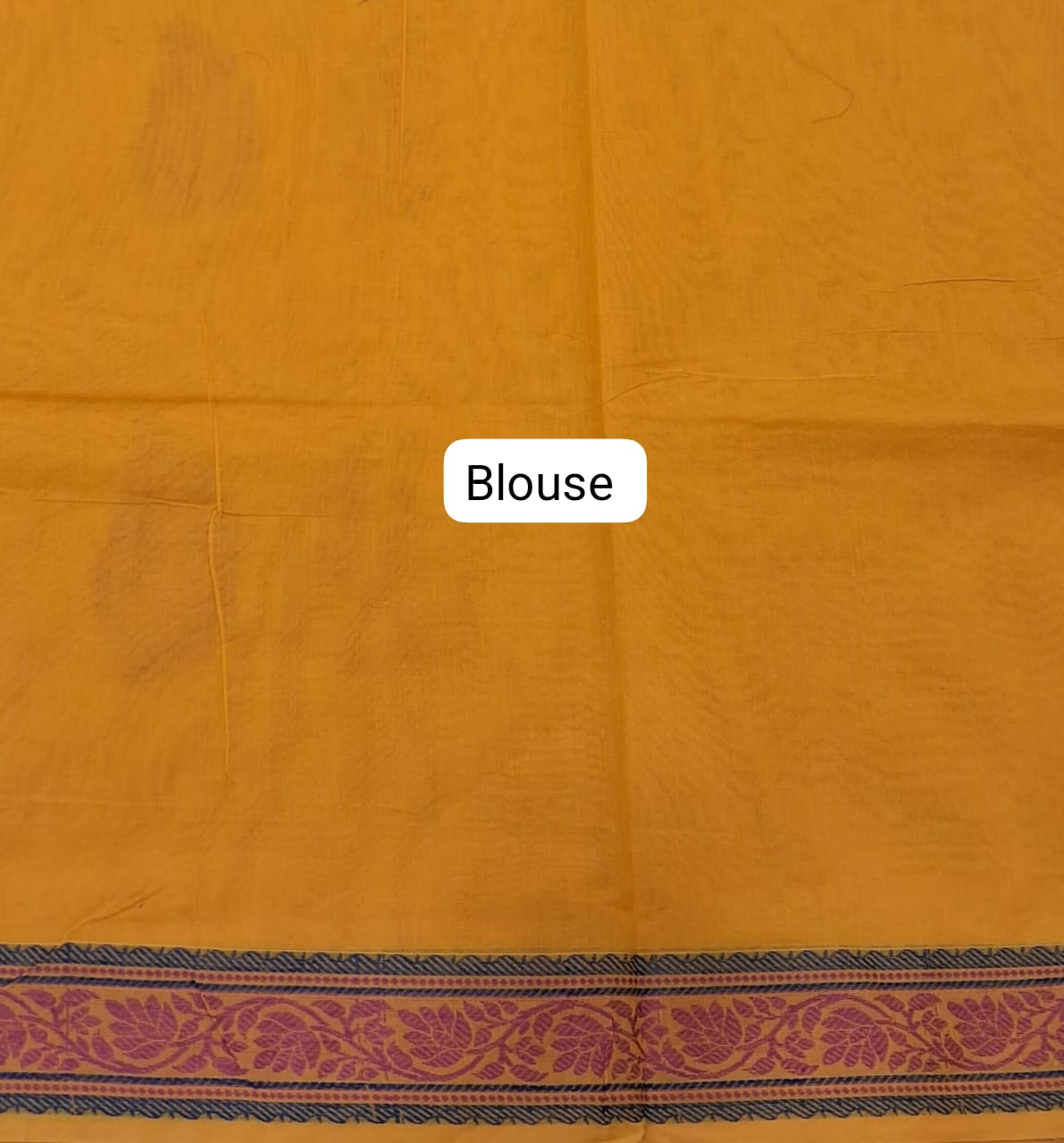 Mango Yellow Kanchi Cotton Saree blouse