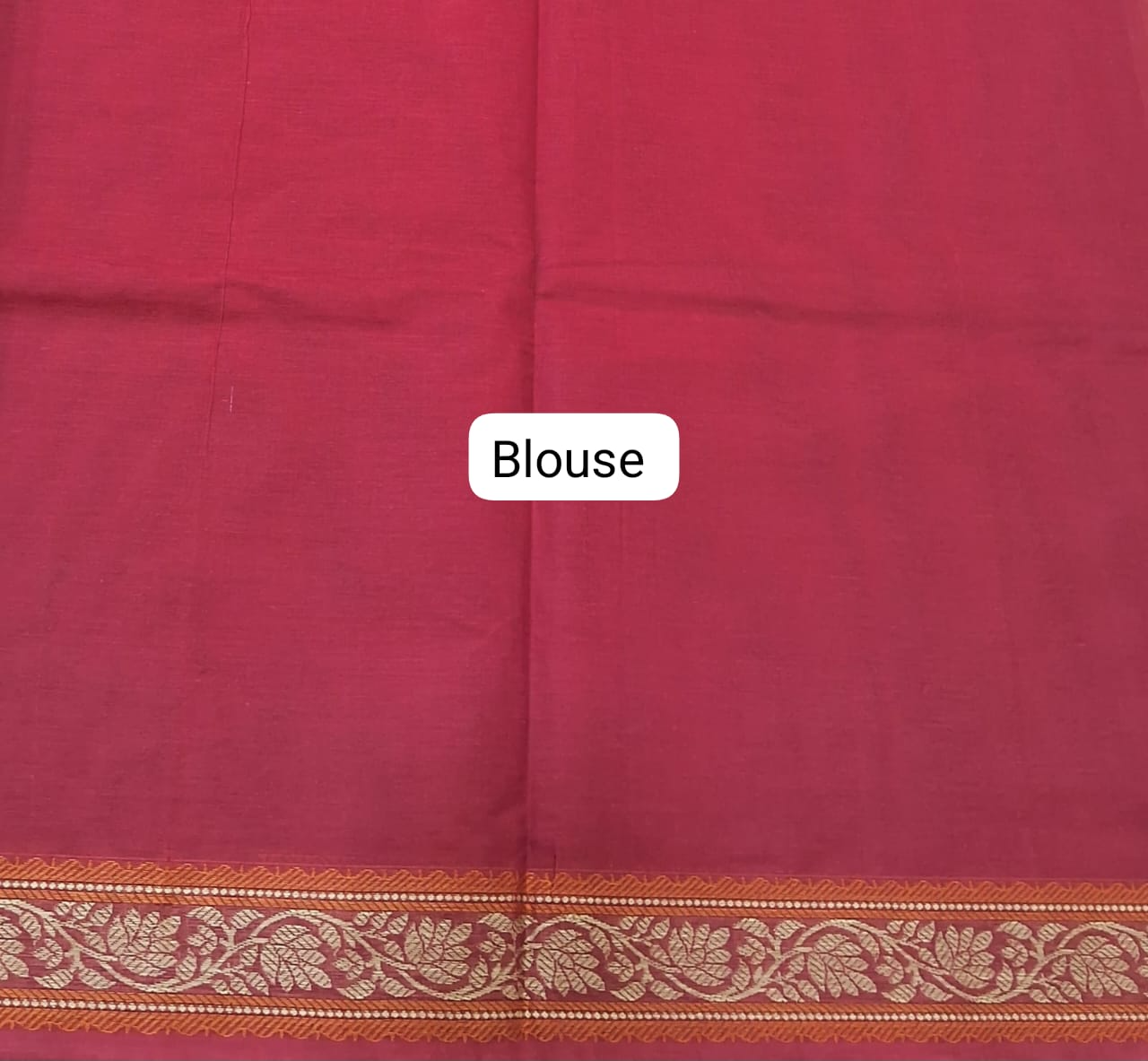 Reddish Pink Kanchi Cotton Saree blouse