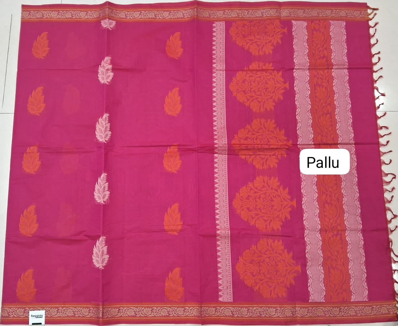 Pink Kanchi Cotton Saree pallu
