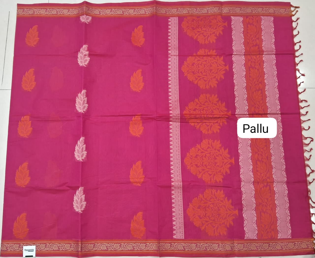 Pink Kanchi Cotton Saree pallu