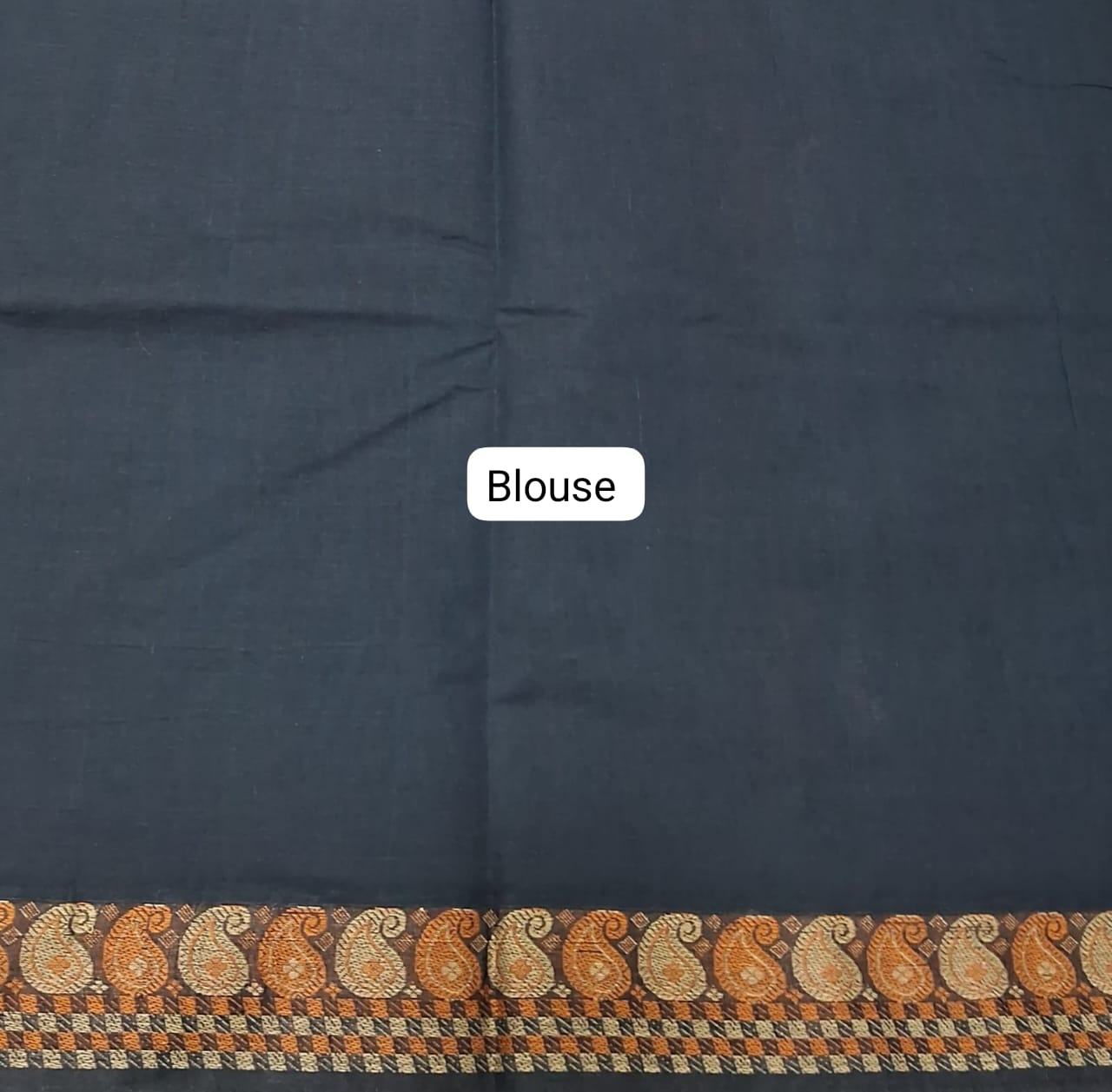 Deep Blue Kanchi Cotton Saree blouse