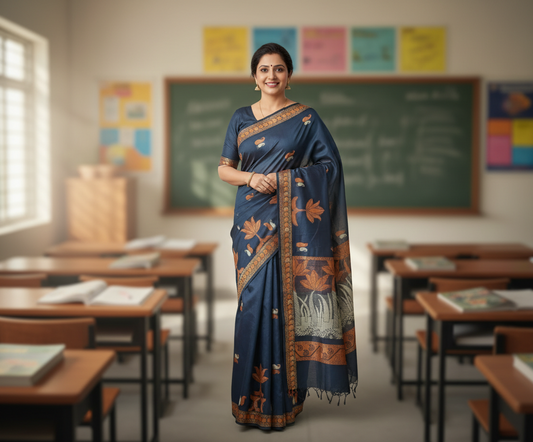 Deep Blue Kanchi Cotton Saree 