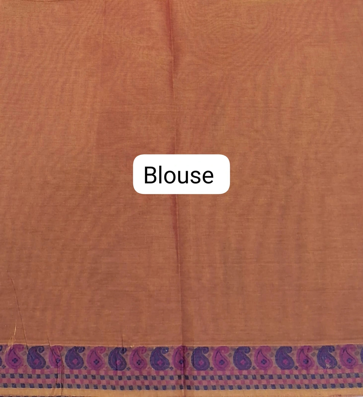 Light Brown Kanchi Cotton Saree blouse
