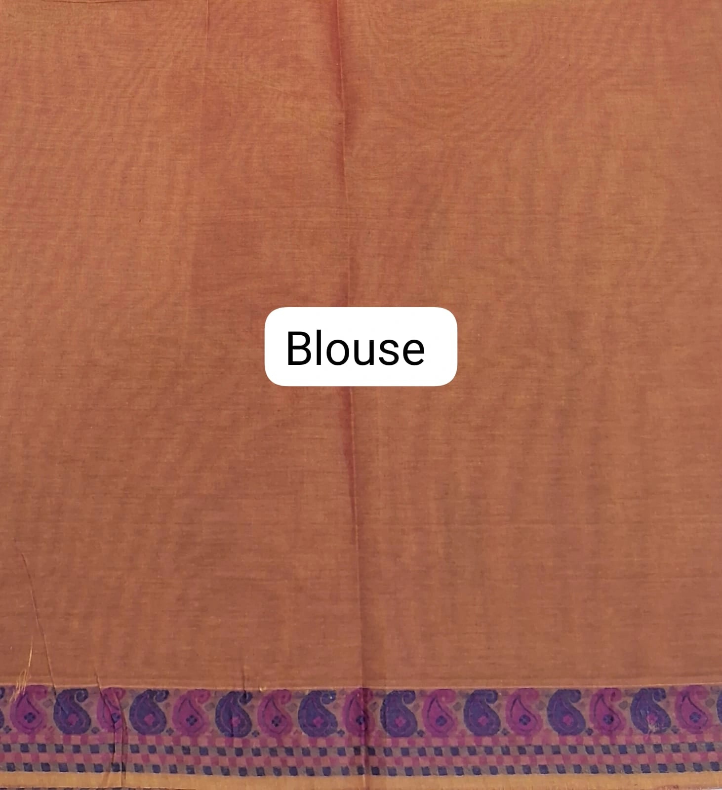 Light Brown Kanchi Cotton Saree blouse