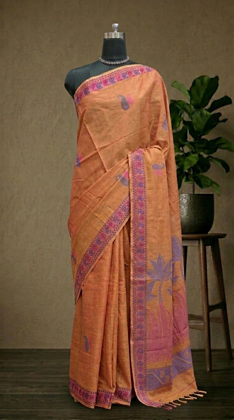 Light Brown Kanchi Cotton Saree 